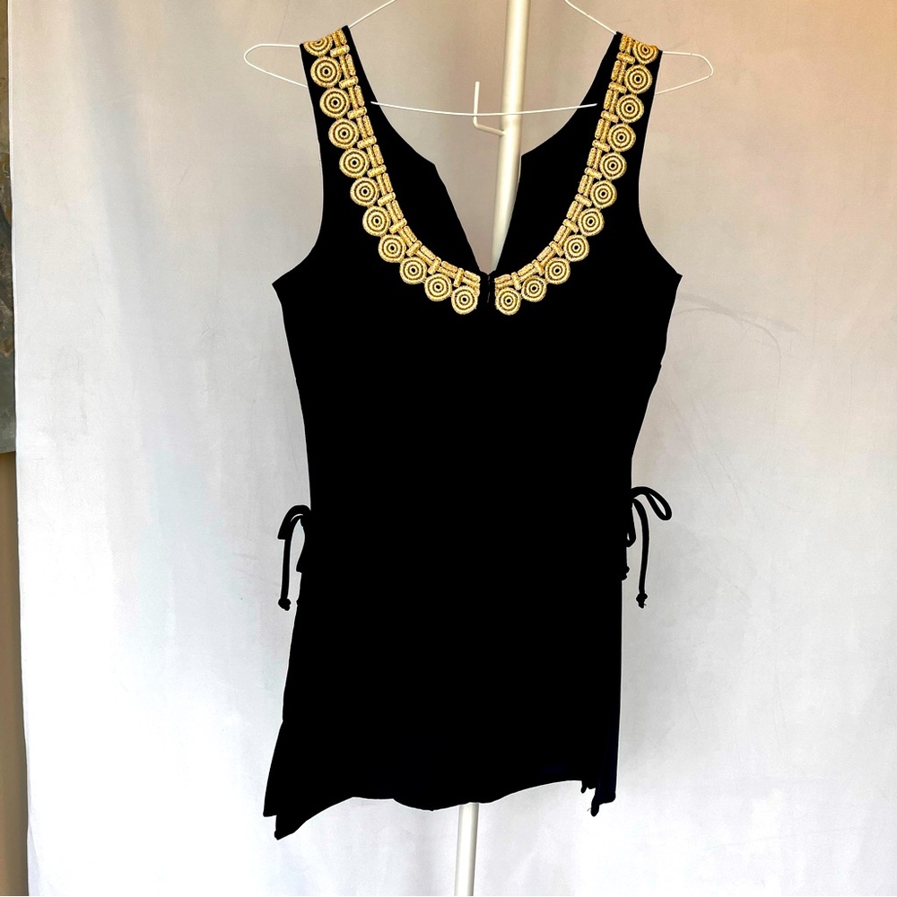 NWT Lilly Pulitzer Donna Romper- True Navy/Gold Lace- Size 0 - Picture 5 of 8